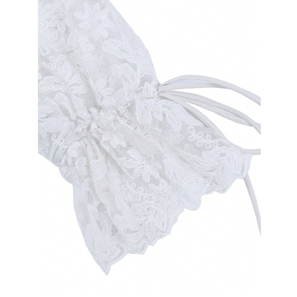 Rouge! White Floral Lace Button-Down Shirt - Picture 7 of 12